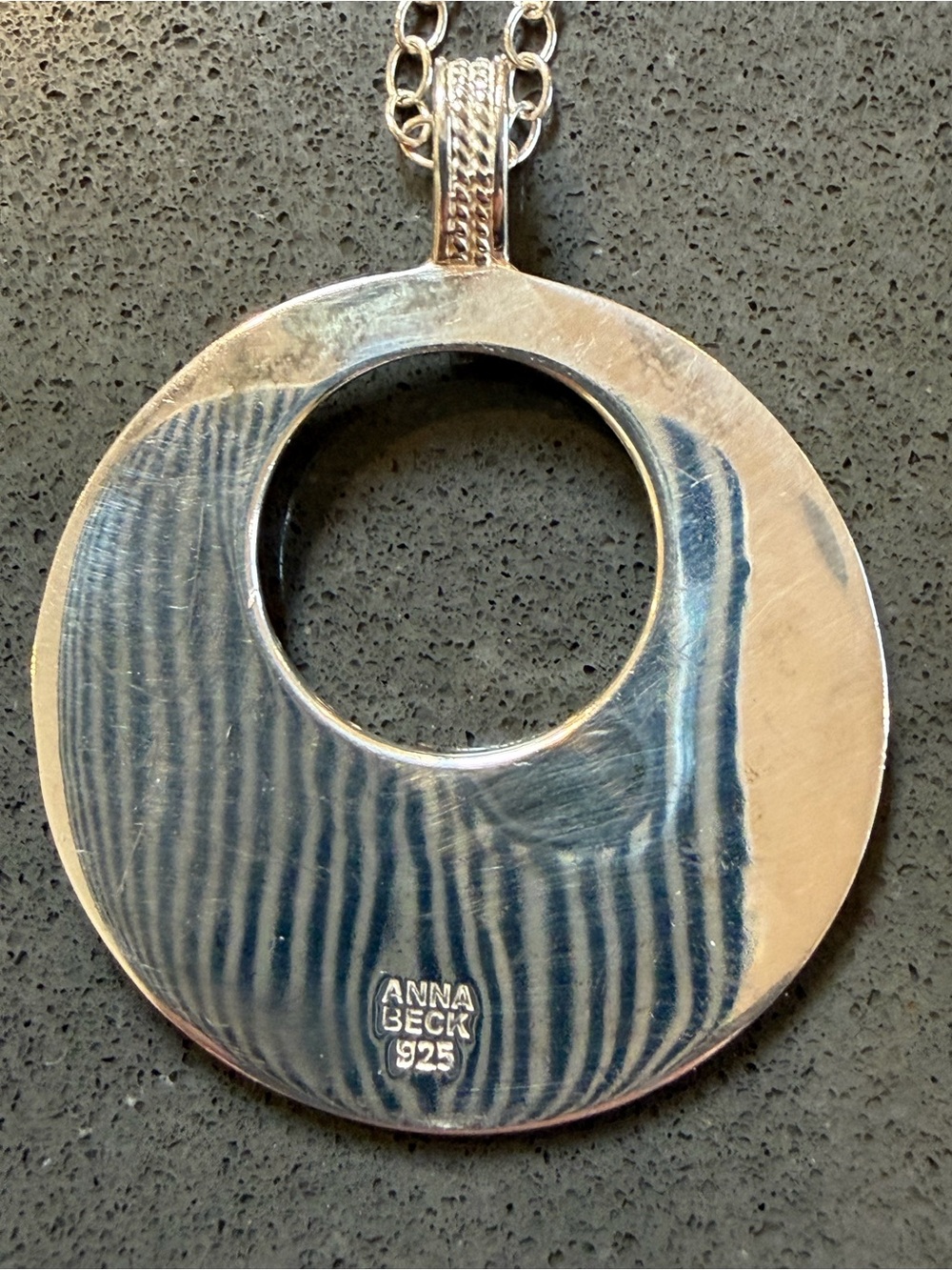 Anna Beck 925 Sterling Silver Dotted Removable Pendant/Chain - Picture 2 of 10